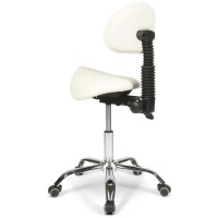 Dunimed - Ergonomic Saddle Stool with Backrest - White