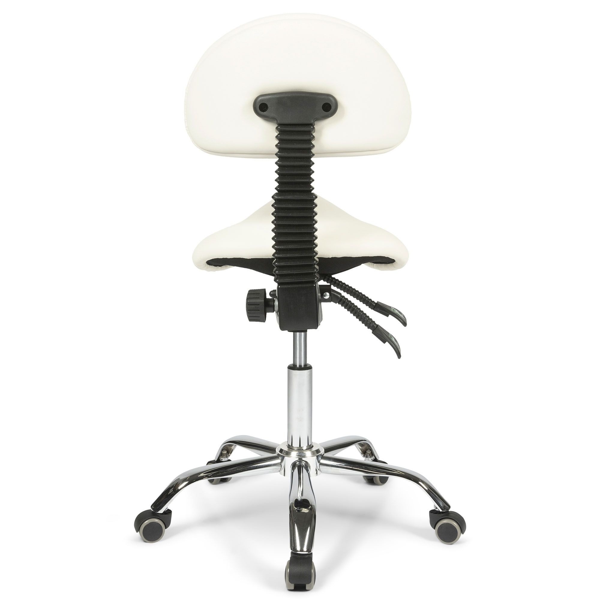 Dunimed - Ergonomic Saddle Stool with Backrest - White