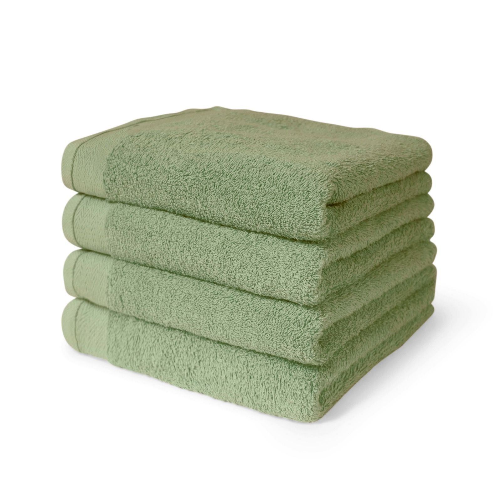 High Quality 100% Cotton Satize Branded Green Color Bath Towels  70x140 cm