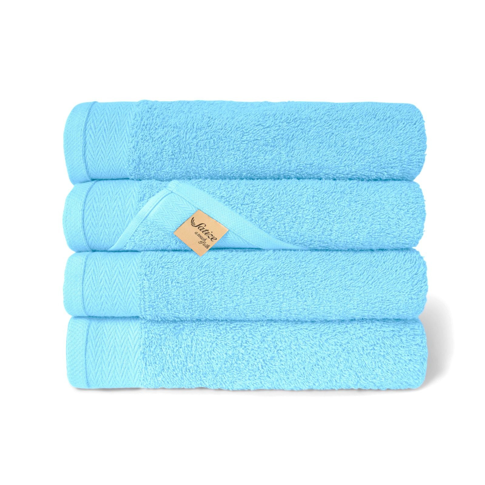 100% Cotton Satize Branded Blue Color Bath Towels 70x140 cm
