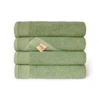 High Quality 100% Cotton Satize Branded Green Color Bath Towels  70x140 cm